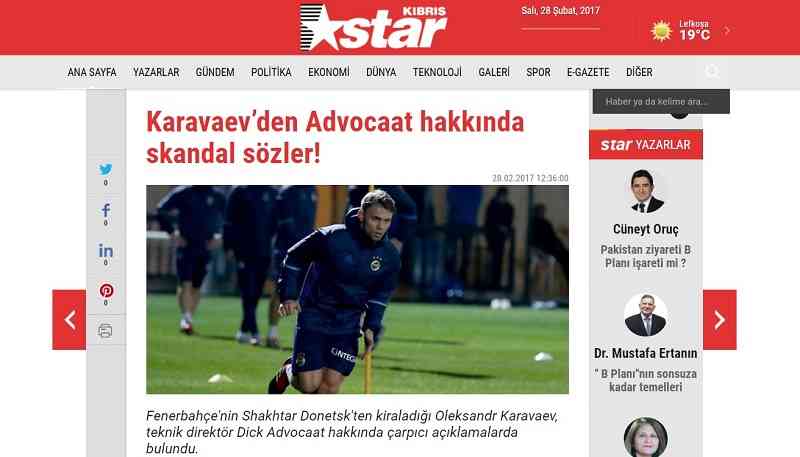 Турецкие СМИ разжигают скандал вокруг Караваева